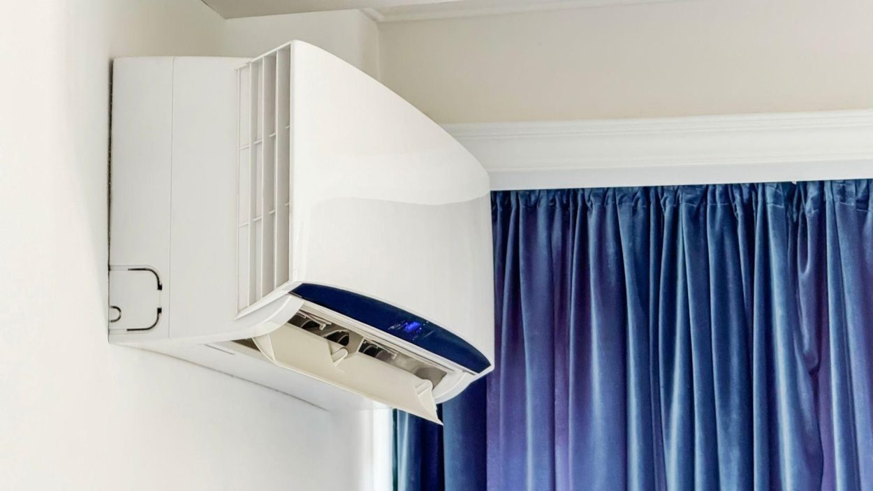 Wall-mounted air conditioner unit. Air conditioner maintenance is essential for optimal performance in Atlanta, GA homes.