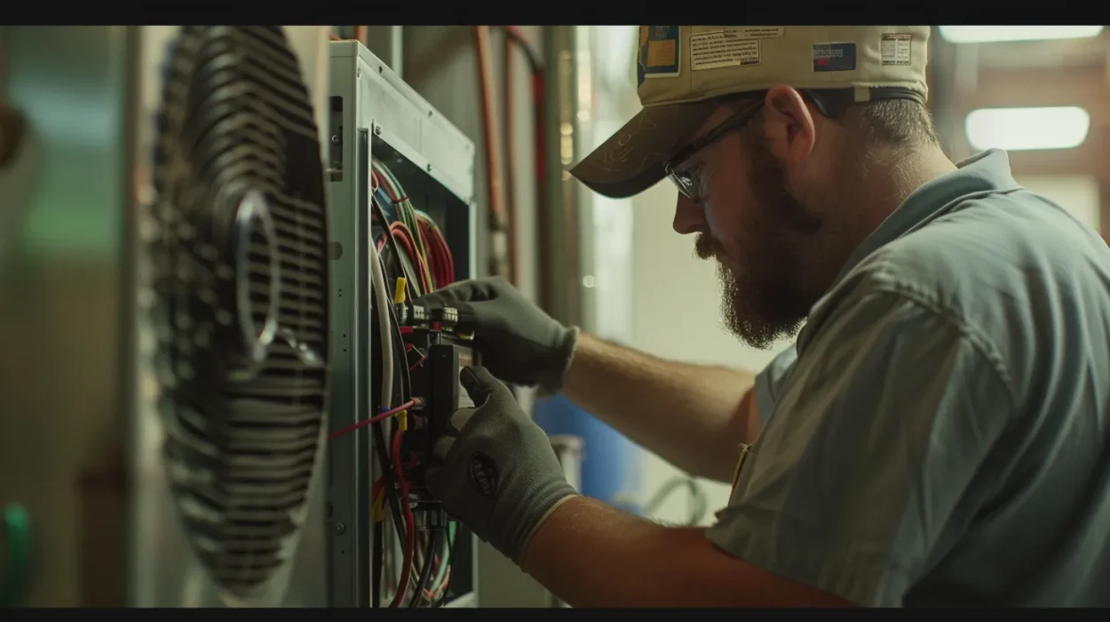 hvac tech working