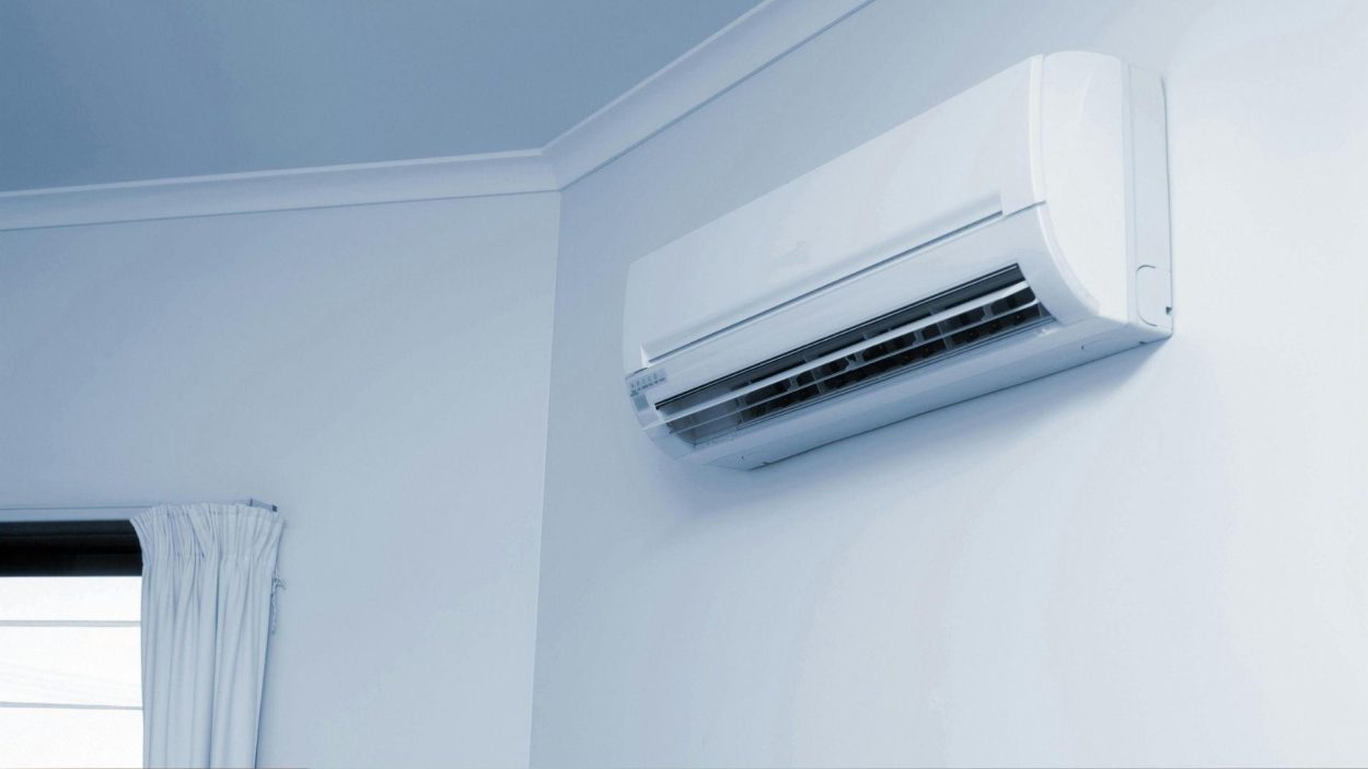 Wall-mounted AC unit for reliable, affordable AC repair services. Air conditioner in a room. Affordable AC repair services in Atlanta, GA.