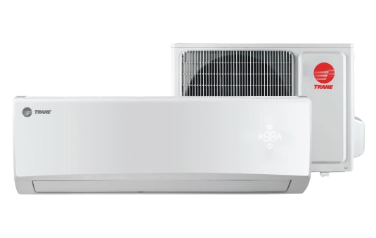 Trane mini-split system. Ductless air conditioning unit for home or office. Indoor and outdoor AC components. Atlanta, GA.