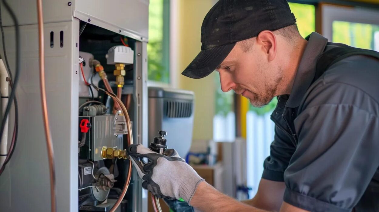 furnace repair in a home