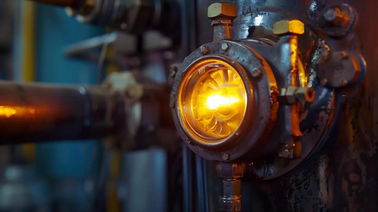 yellow pilot light on a furnace