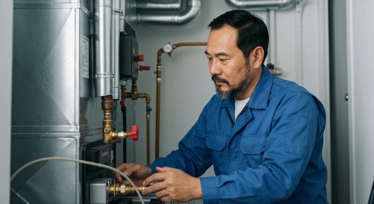 furnace repair in a home