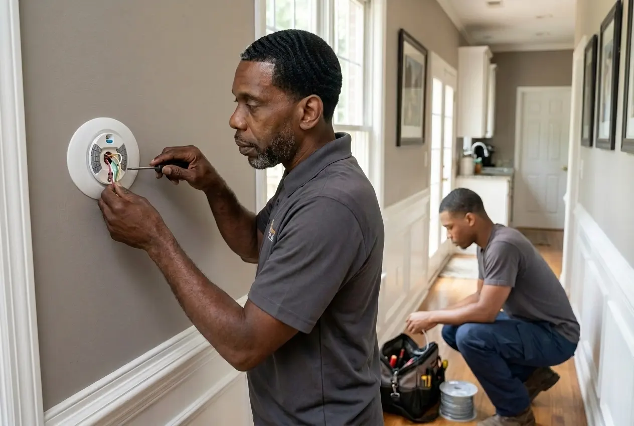 Thermostat installation in an Atlanta home